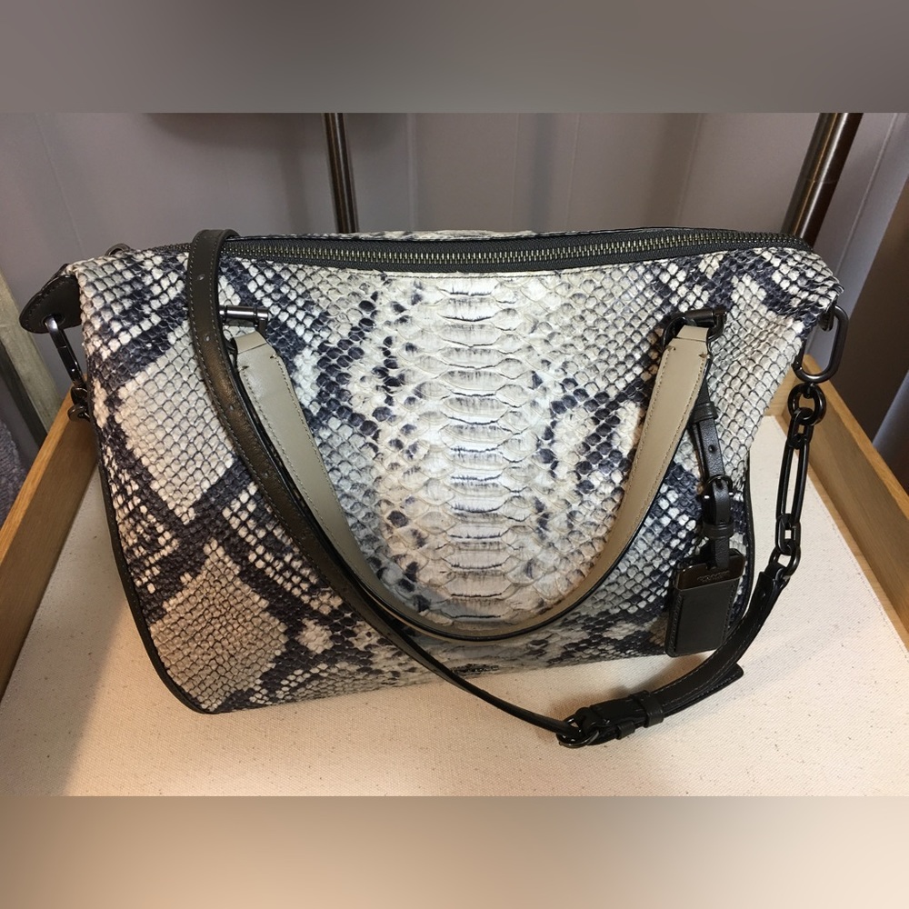 Coach Madison Smyth Satchel/Shoulder Bag in Diamond Python Leather